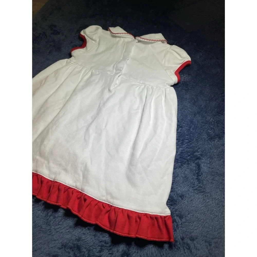 Magnolia Baby White USA Flag Red Accents White Collar Dress 24 Month Pima Cotton